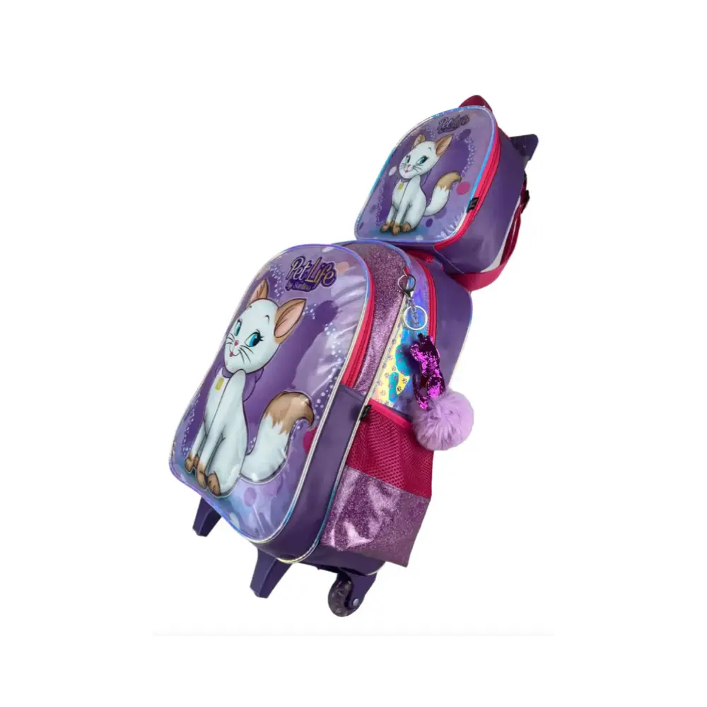 Kit Escolar Infantil Gatinha Mia 3 Peças Santino - Imagem 2